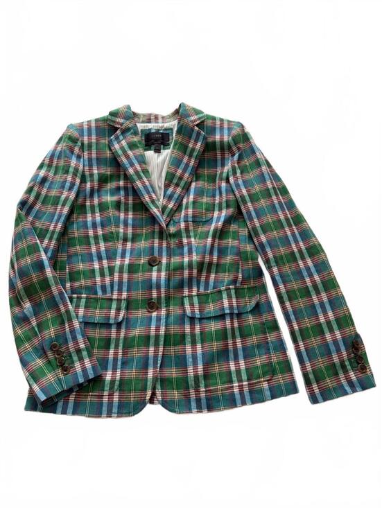 J. Crew Jackets & Blazers - J.Crew Rhodes Plaid Blazer Women’s Size 4 Green Blue Preppy Jacket